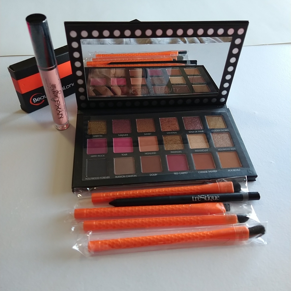 Hollywood Iconic Beauty Palette~DivaLondon Brush Set NWT